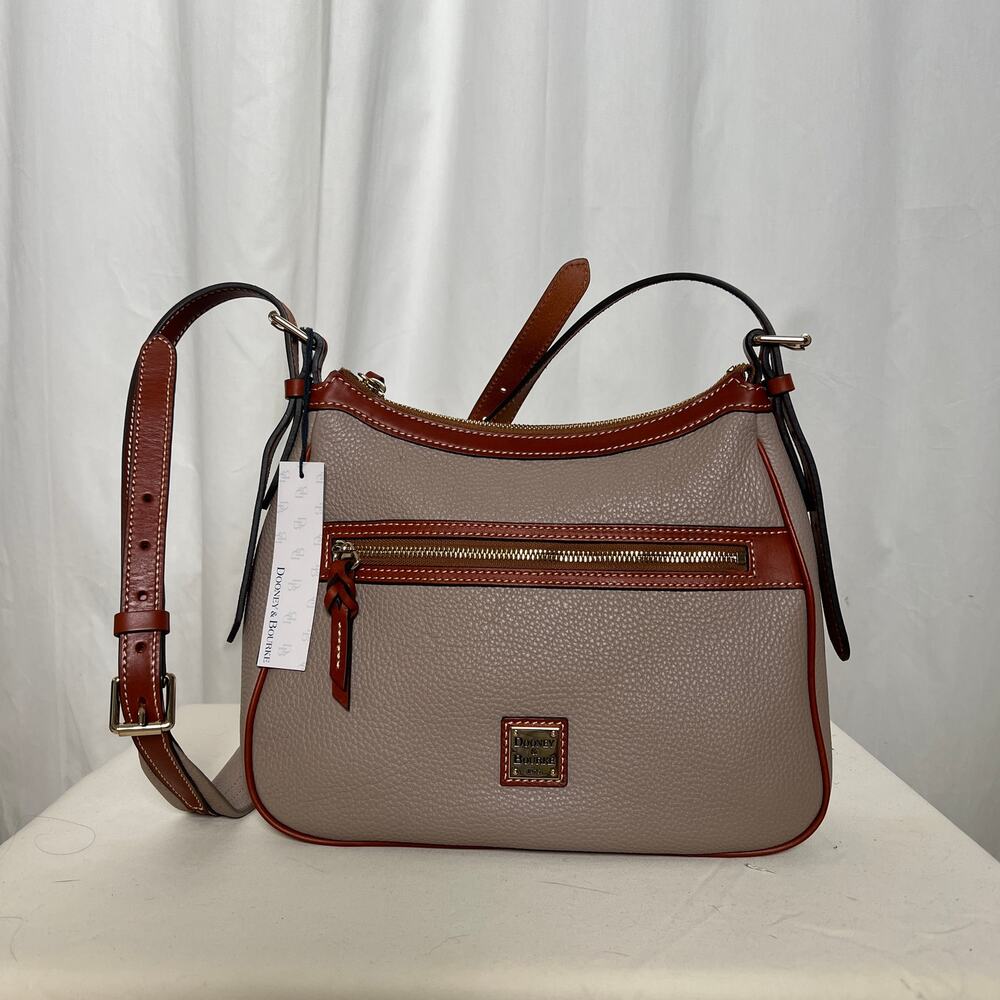 NWT Dooney & Bourke Pebble Grain Pocket Crossbody taupe/brown